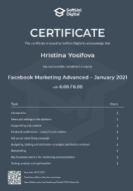facebook marketing advanced – january 2021 - certificate